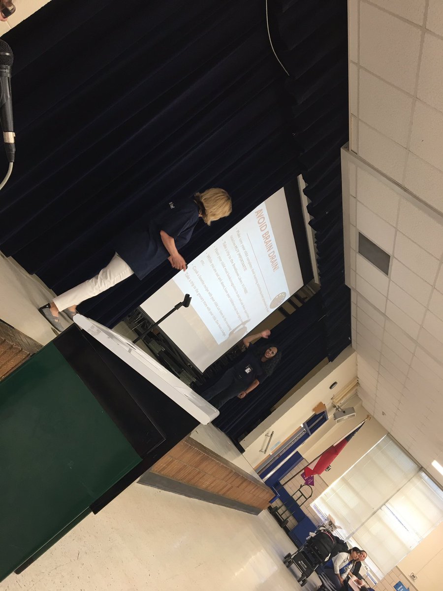 PrincipalDrH's tweet photo. Happening now Wildcat parent meeting! Awesome Academic Coaches presenting to parents how to help our students stay on track over Spring Break! "Avoid Brain Drain" #parenthomework #journaling #howtohelpyourchild @DeKalbSchools @RegionISupDCSD @mcgowand13 @reginasblanton https://t.co/UV4PDoyQz4
