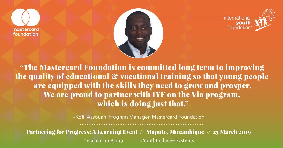 IYFtweets's tweet photo. Transforming lives, and systems, is something we must work towards together—IYF is proud to partner for progress with organizations like @MastercardFdn who are dedicated to making a difference. #YouthInclusiveSystems #ViaLearning2019 @assouako https://t.co/FAbjRbPRRB