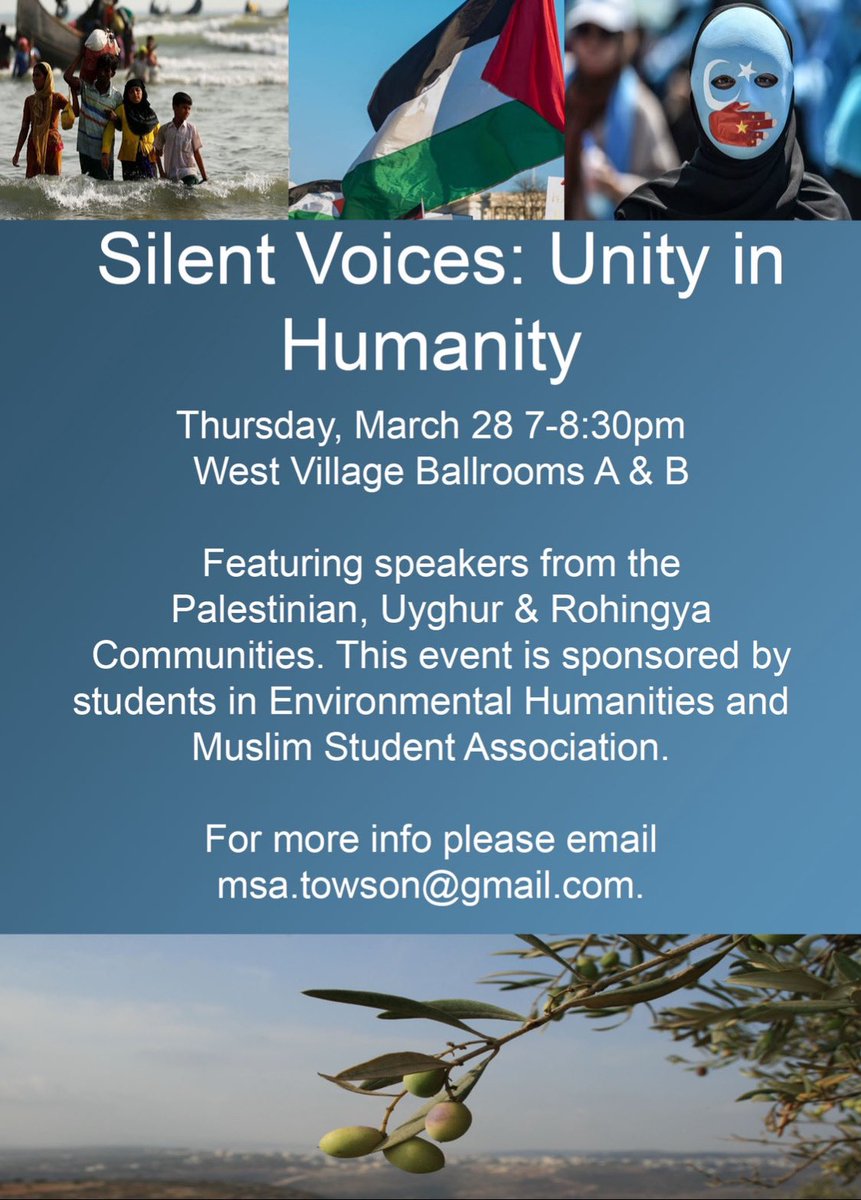TowsonMSA's tweet photo. Event tomorrow! Free to everyone! https://t.co/a17CiaSgLR