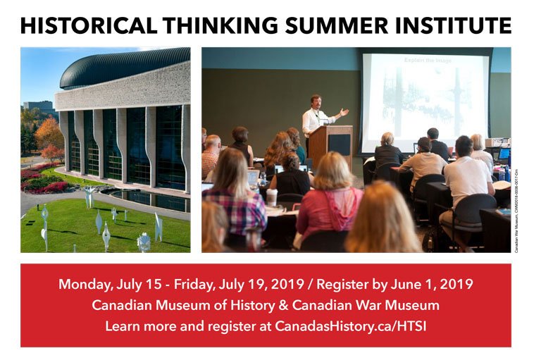 Canada's History (@canadashistory) on Twitter photo Registration is now open for the 2019 Historical Thinking Summer Institute being held <a href="/CanMusHistory/">Museum of History</a> and <a href="/CanWarMuseum/">Canadian War Museum</a> July 15-19, 2019. The theme for this year’s HTSI is “Thinking Historically about Inclusive History.” ow.ly/moxc30odvcN #HTSI2019 #cdned Registration is now open for the 2019 Historical Thinking Summer Institute being held <a href="/CanMusHistory/">Museum of History</a> and <a href="/CanWarMuseum/">Canadian War Museum</a> July 15-19, 2019. The theme for this year’s HTSI is “Thinking Historically about Inclusive History.” ow.ly/moxc30odvcN #HTSI2019 #cdned