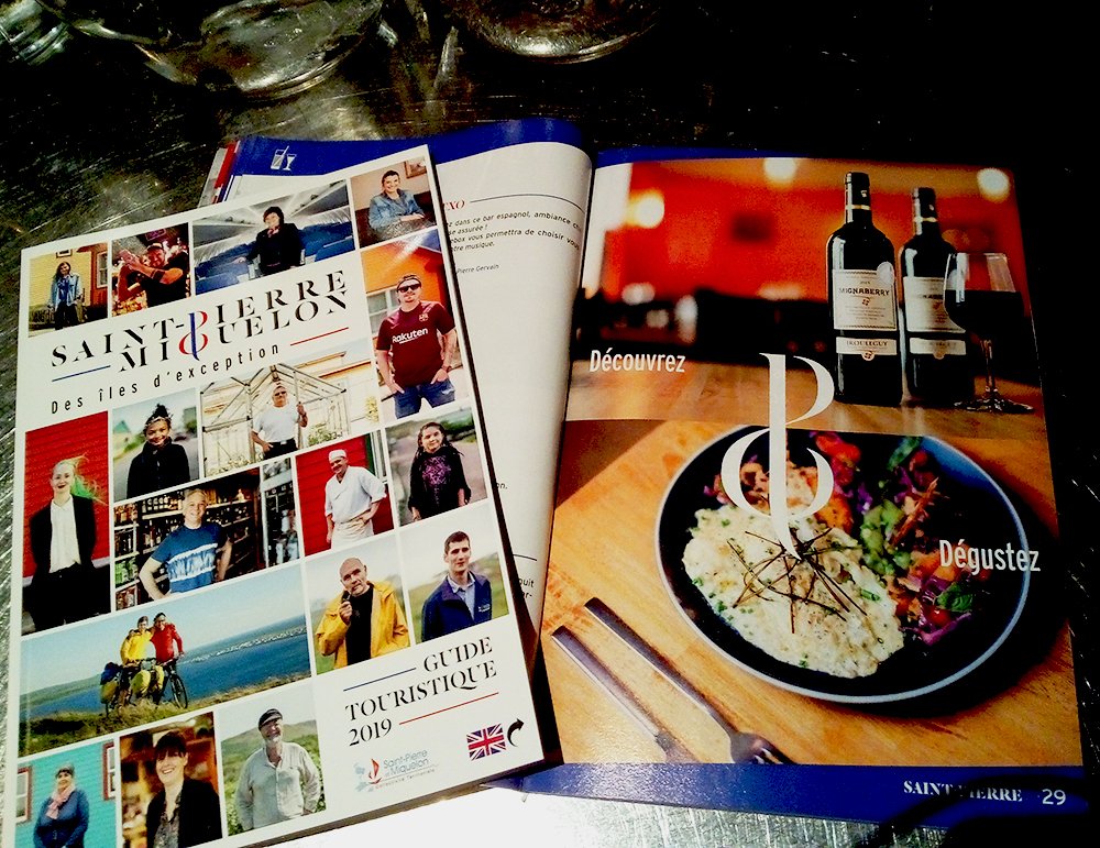 cave_irouleguy's tweet photo. Notre Mignaberry traverse l'océan et s'affiche dans le guide touristique de Saint-Pierre-et-Miquelon ! A déguster dans la Crêperie Restaurant du Vieux Port 🍴

#irouleguy #mignaberry #tourisme 
@TourismeSPM https://t.co/riOC3UHsYH