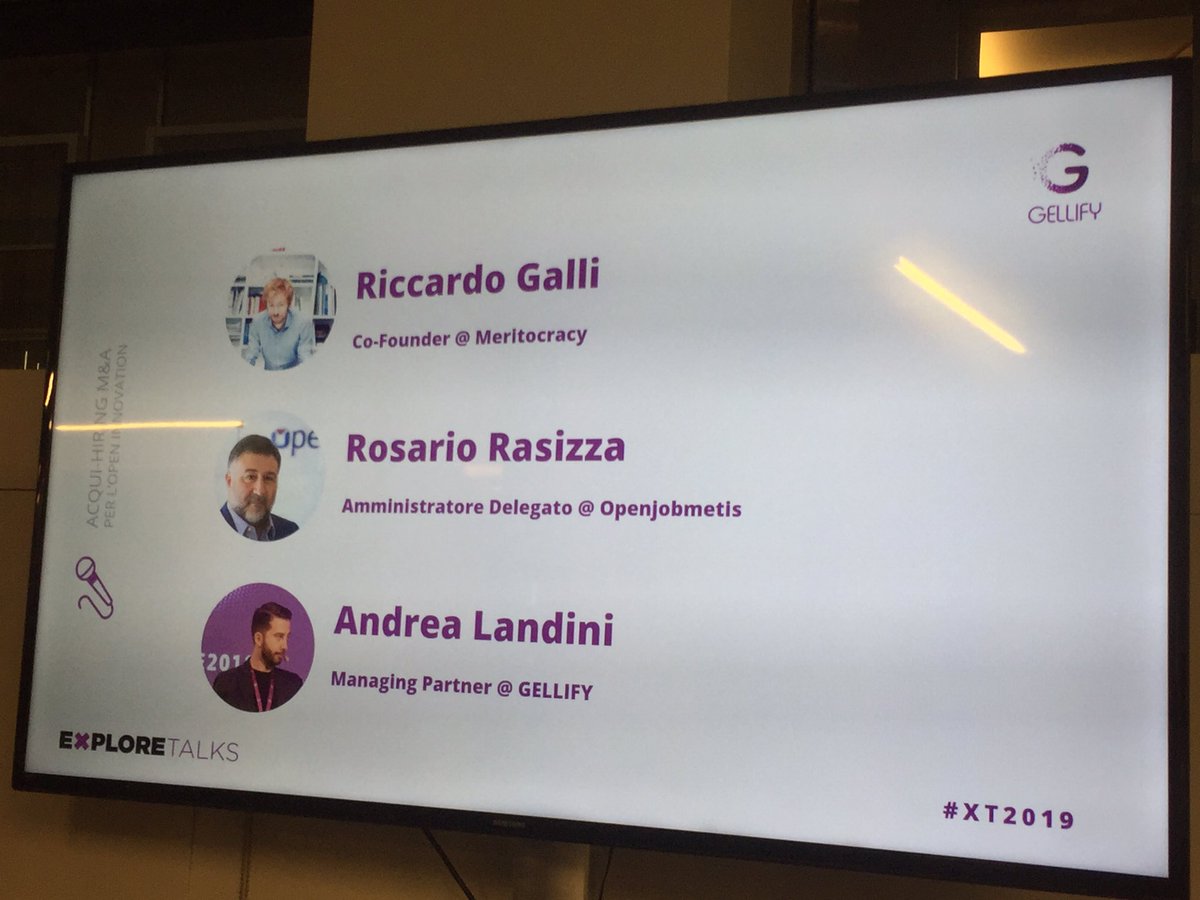 GELLIFY (@gellifygroup) on Twitter photo “Il mercato delle risorse umane è un mercato in cui si vende e non si compra e la direzione in cui siamo andati dopo l’operazione di #AcquiHiring era ciò che ci immaginavamo” <a href="/ri_galli/">Riccardo Galli</a> di @Meritocracy_is #XT2019 “Il mercato delle risorse umane è un mercato in cui si vende e non si compra e la direzione in cui siamo andati dopo l’operazione di #AcquiHiring era ciò che ci immaginavamo” <a href="/ri_galli/">Riccardo Galli</a> di @Meritocracy_is #XT2019