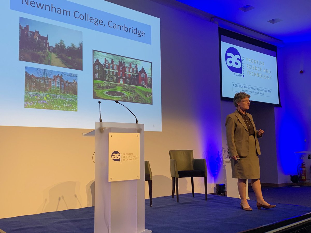 jimalkhalili's tweet photo. The wonderful Dame Jocelyn Bell Burnell delivering the @UniOfSurrey Adams-Sweeting lecture. Talking about some of the great women in astronomy. https://t.co/lFh5u6zGCR
