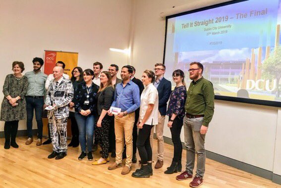 Hearty congrats to <a href="/danielmcarey/">Daniel Carey</a> from <a href="/DCU_SoC/">School of Comms DCU</a> for winning the @DublinCityUni annual ‘Tell It Str8’ research award. Daniel’s PhD is the nation’s 1st oral history on the working lives of journalists. Full marks too for the sartorial elegance 👍