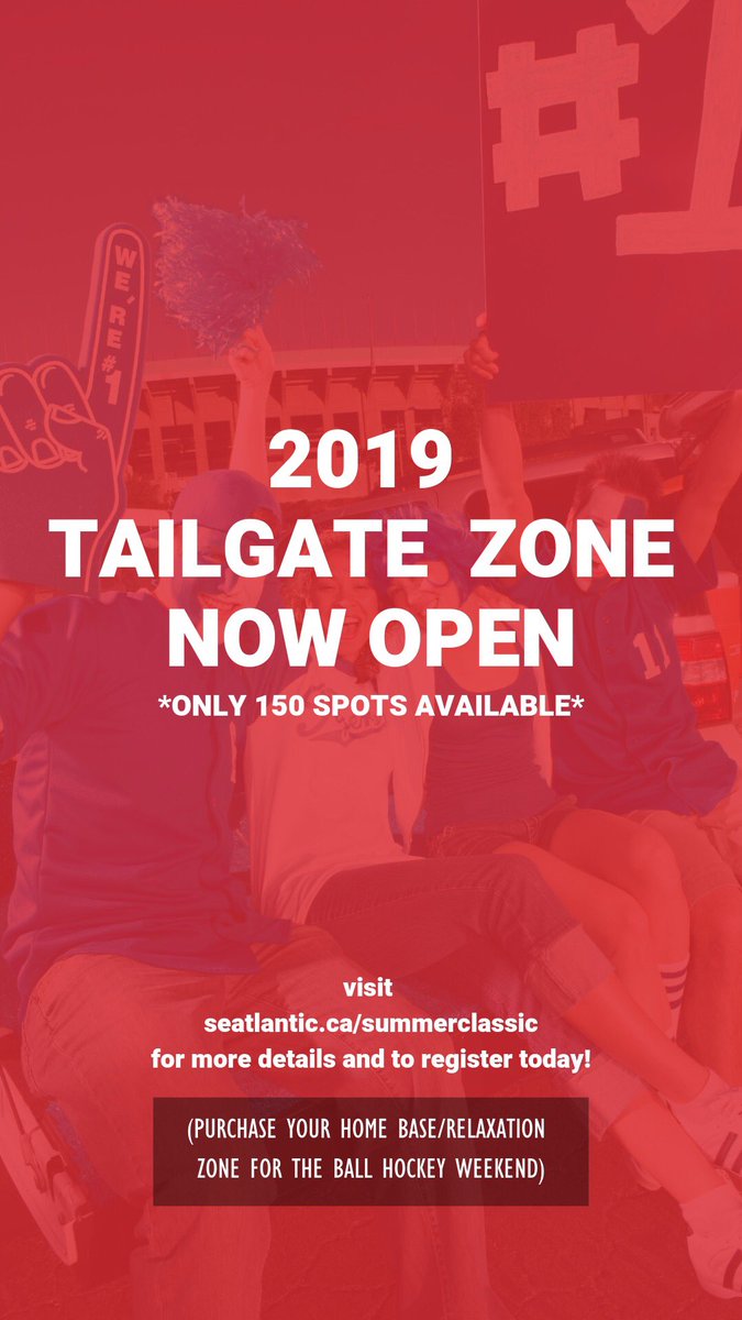 🏒🚨 Tailgate Zone now open! Head over to seatlantic.ca/summerclassic to register your team and reserve your Tailgate! #SummerClassic #SEAtheaction #SummerHockey #BallHockey <a href="/CanadianTire/">Canadian Tire</a> <a href="/CTJumpstart/">Canadian Tire Jumpstart Charities</a>