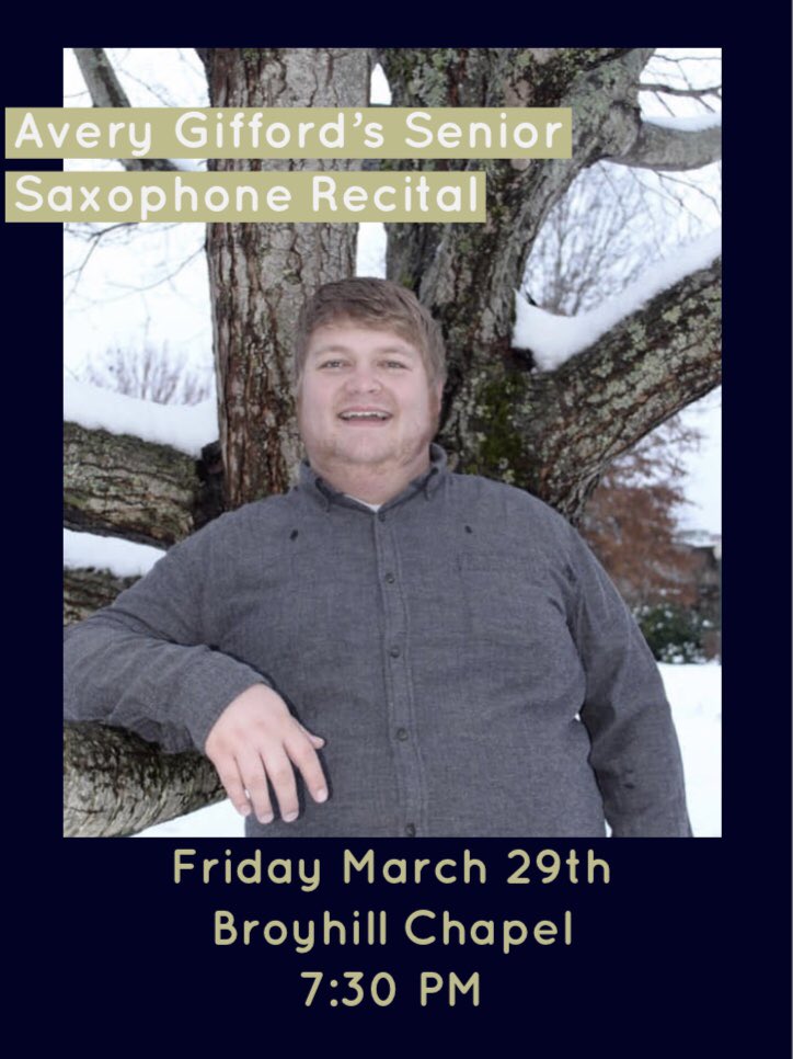 Avery Gifford, Senior Recital, Friday!!! #mhumusic #marshillu #💙💛🎶