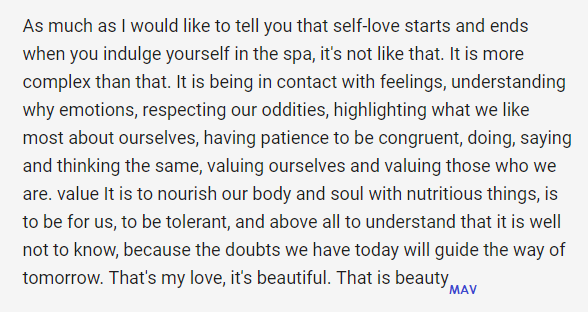 maverick_tom07's tweet photo. [ENGLISH]

@macabeso Quote about SELF-LOVE from #MapleMagazine 

Incredible ... 

^^ Her mind.... 💕💕💕

MACA ON MAPLE 

[cr for original spanish: @juliantinaddict ] https://t.co/mzvBqmxDBN