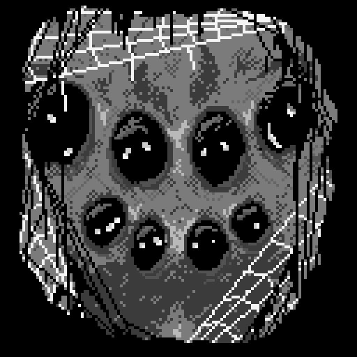 PixelShorts's tweet photo. My latest entry to #framedpixels theme #nightmare

This spider would like to get up  close and personal with you. 

He's watching you.....

#pixelart #artistsontwitter https://t.co/jS2anrAmk6