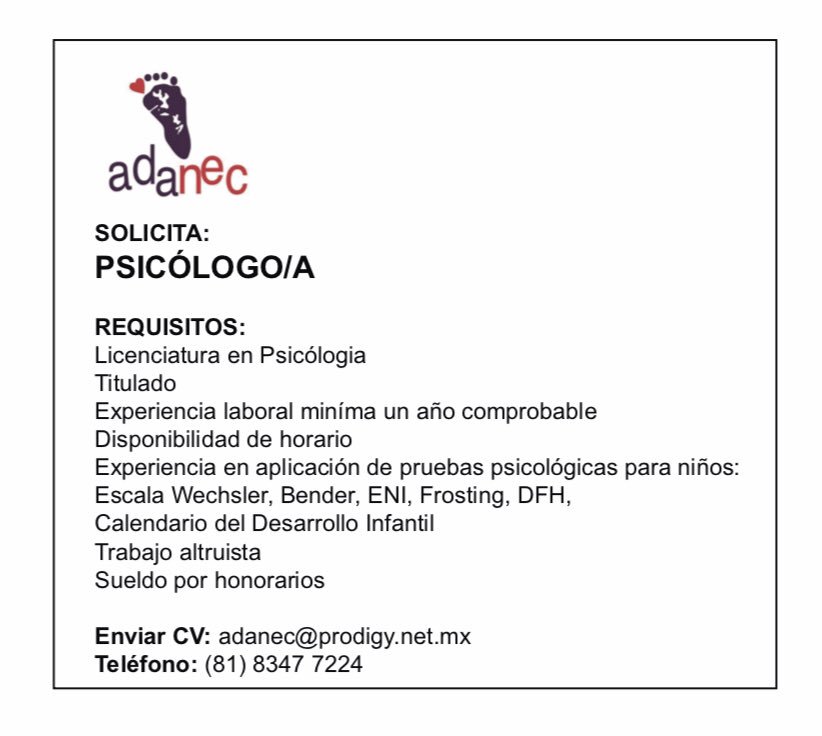 Buen día estamos buscando este perfil en ADANEC, esperamos tu CV, gracias!