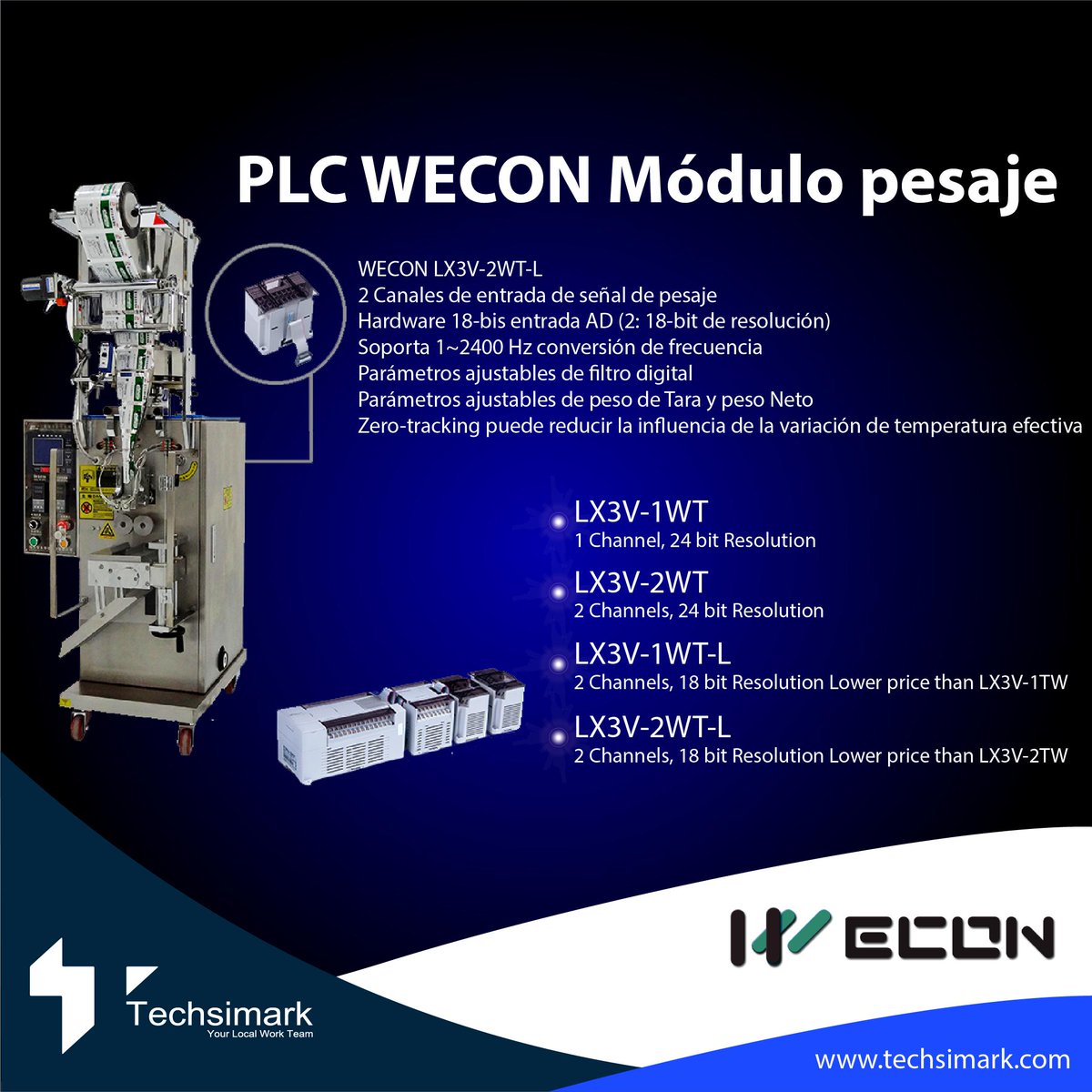 techsimark's tweet image. Compra productos de alta calidad #WECON y obtén todo el soporte que necesitas ahora en México. (PLC WECON Módulo pesaje)

Más info.
T. +52 (55) 4000.5604
info@techsimark.com
#Automation #AutomatizaciónIndustrial #PLC #PLCs #HMI #Techsimark #MotionControl