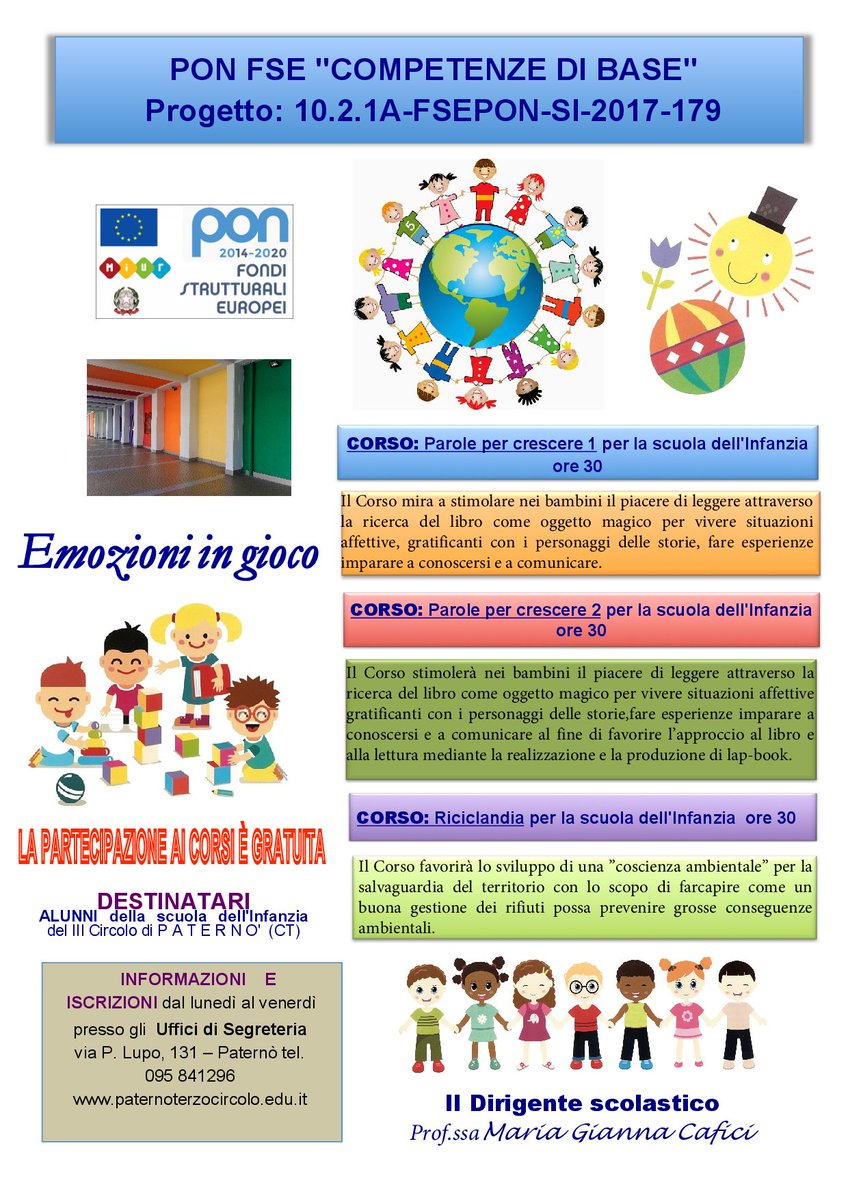 terzocd's tweet photo. PUBBLICITA'/INFORMAZIONE  PON «Per la scuola, competenze e ambienti per l'apprendimento » COMPETENZE DI BASE Obiettivo 10.2 - Azione 10.2.1A - codice : 10.2.1A-FSEPON-SI-2017-179 https://t.co/17L90zIqem