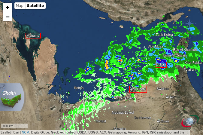 sdietzf1's tweet photo. #F1 Weather @BAH_Int_Circuit: Quite active weather today in the UAE-region with lots of rain as seen on the radar. For Bahrain also -light and isolated showers- are not ruled out on Saturday - let's hope 😉 (FRI/SUN: ☀️) https://t.co/qaMr6GbZfW