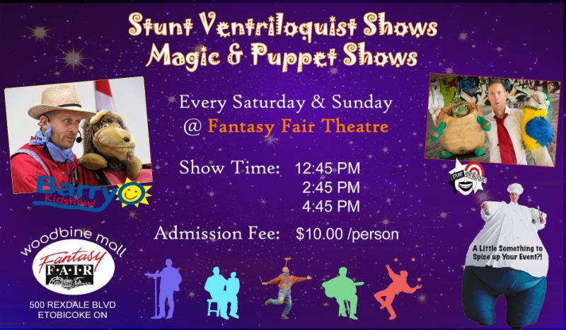 FantasyFairFun's tweet photo. Hop On For Stunt Ventriloquist &amp; Magic Shows @Fantasy Fair | Woodbine Mall https://t.co/Z8JfRGbXTW https://t.co/W1ZcaCmEvd