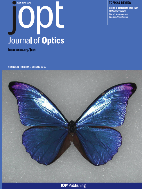 An artistic #butterfly effect-check out the 2019 editions of the #JournalofOptics, which chose a figure for its covers from a 2018 publication by <a href="/GEResearch/">GE Research</a>'s Radislav Potyrailo and <a href="/SUNYPolyInst/">SUNY Polytechnic Institute</a>'s Dr. Michael Carpenter, "Multivariable bio-inspired... bit.ly/2ut93zj