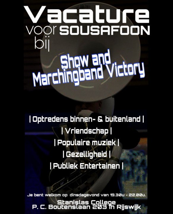 Wij hebben een vacature voor #sousafoon! #korpsmuziek #Vacature #denhaag #showandmarchingband