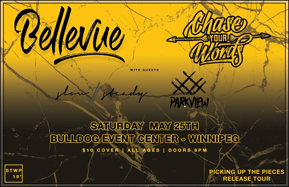 <a href="/honeydill204/">D Y L A N J A M E S</a> will be performing an acoustic set at this show! Come down early because he’s opening! Should be a good’r. $10 // 8PM <a href="/bellevuemusic/">BELLEVUE: NEW REMIXES EP OUT NOW✨</a> <a href="/Parkview_Music/">Parkview</a> <a href="/ChaseYourWords/">Chase Your Words</a> <a href="/bulldogpizza/">Bulldog Pizza</a> <a href="/manitobamusic/">manitobamusic</a>