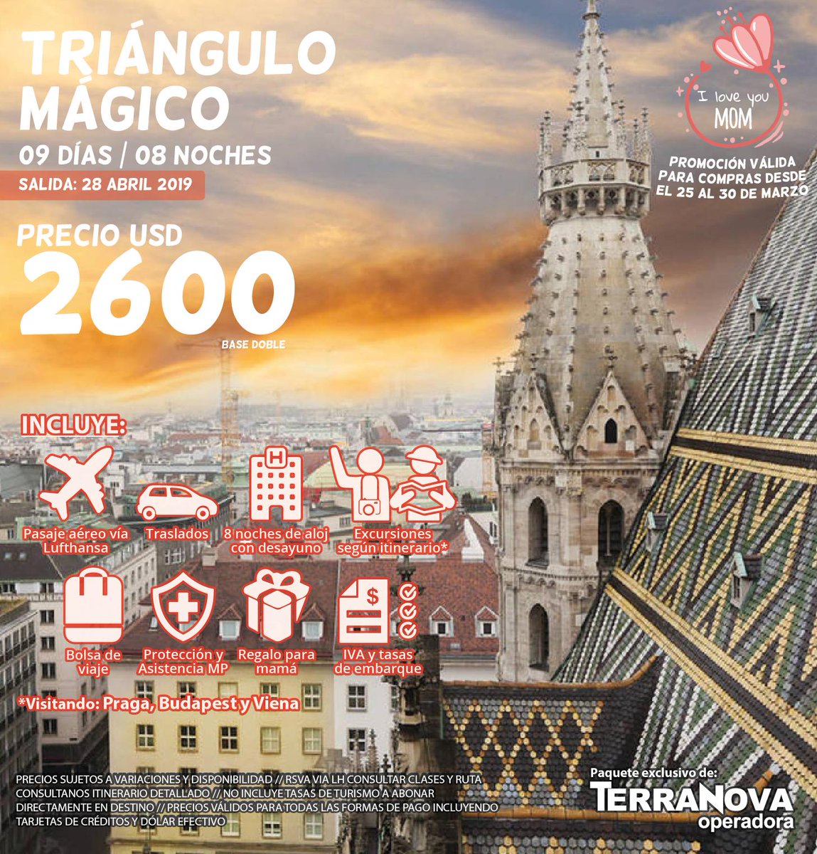 terranovapy's tweet photo. Ya estas pensando en el mejor regalo para Mamá?? Aquí las mejores opciones de Europa para hacerla inmensamente feliz!! Promoción para compra del 25 al 30 de Marzo!! Consulte con su agencia de viajes favorita! https://t.co/gAehxH0Amp