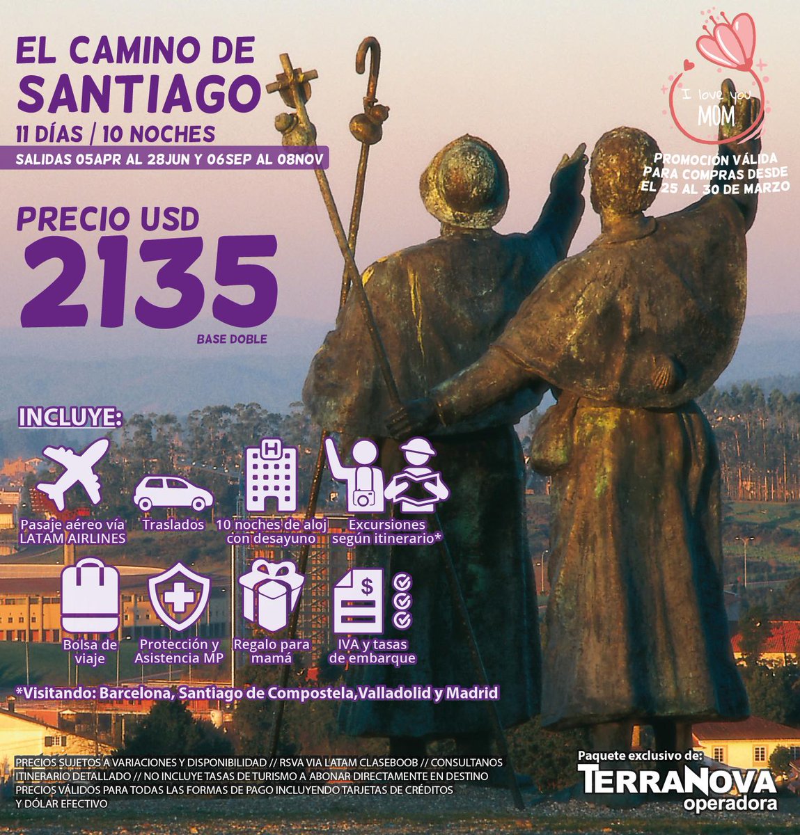 terranovapy's tweet photo. Ya estas pensando en el mejor regalo para Mamá?? Aquí las mejores opciones de Europa para hacerla inmensamente feliz!! Promoción para compra del 25 al 30 de Marzo!! Consulte con su agencia de viajes favorita! https://t.co/2C7CZk99p7