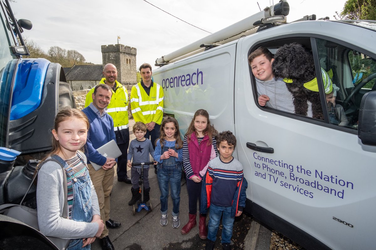 llancarfan's tweet photo. First photos from the official launch with @WeAreOpenreach @AlunCairns and the community of #Llancarfan . #Ultrafast #FTTP #Broadband here we come! Keep an eye out in the media this week! #CFP https://t.co/CjadslUgoC