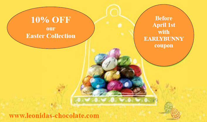 Leonidas_US's tweet photo. Some have #earlybird specials. With #Easter fast approaching, we thought you'd enjoy an EARLYBUNNY #coupon to save 10%OFF our entire #EasterCollection #EasterEgg #EggHunt2019 #EasterBunny 
https://t.co/PtseVyLNy2 https://t.co/AnpoDIamSL