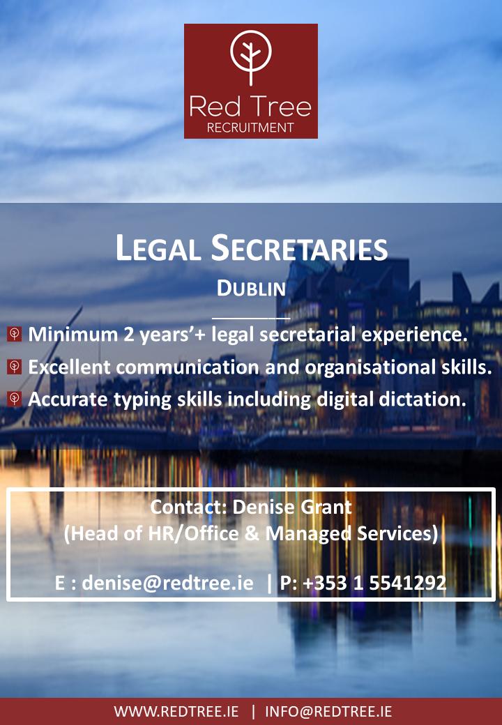 redtreesocial's tweet photo. Denise Grant is recruiting Legal Secretaries for various roles in Dublin. Get in touch today to register your interest: 

https://t.co/UritYhcW3j

#LegalSecretary #LegalJobsDublin #JobFairy #DublinJobs https://t.co/qDPKtZEMYj