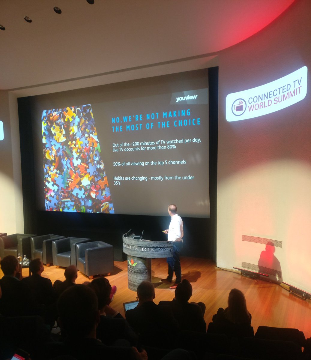 andy_mc_donald's tweet photo. Viewers aren't making the most of the choice that's available to them according to YouView's Sion Wynn Jones (tho habits changing among u35s) #CTVS19 https://t.co/TodSv0RpZt