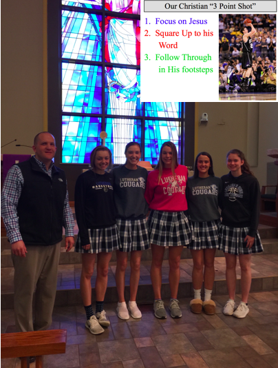 Thank you to <a href="/zionbobcats/">Zion Bobcats</a> for the invitation to share the Gospel message this morning at chapel!

I was able to bring some <a href="/LutheranCougars/">Lutheran Cougars</a> students with help me demonstrate proper <a href="/LHSCougarGBB/">LHSSC Girls Bball</a> techniques &amp; our Christian 3-point shot!

#PartnersInMinistry