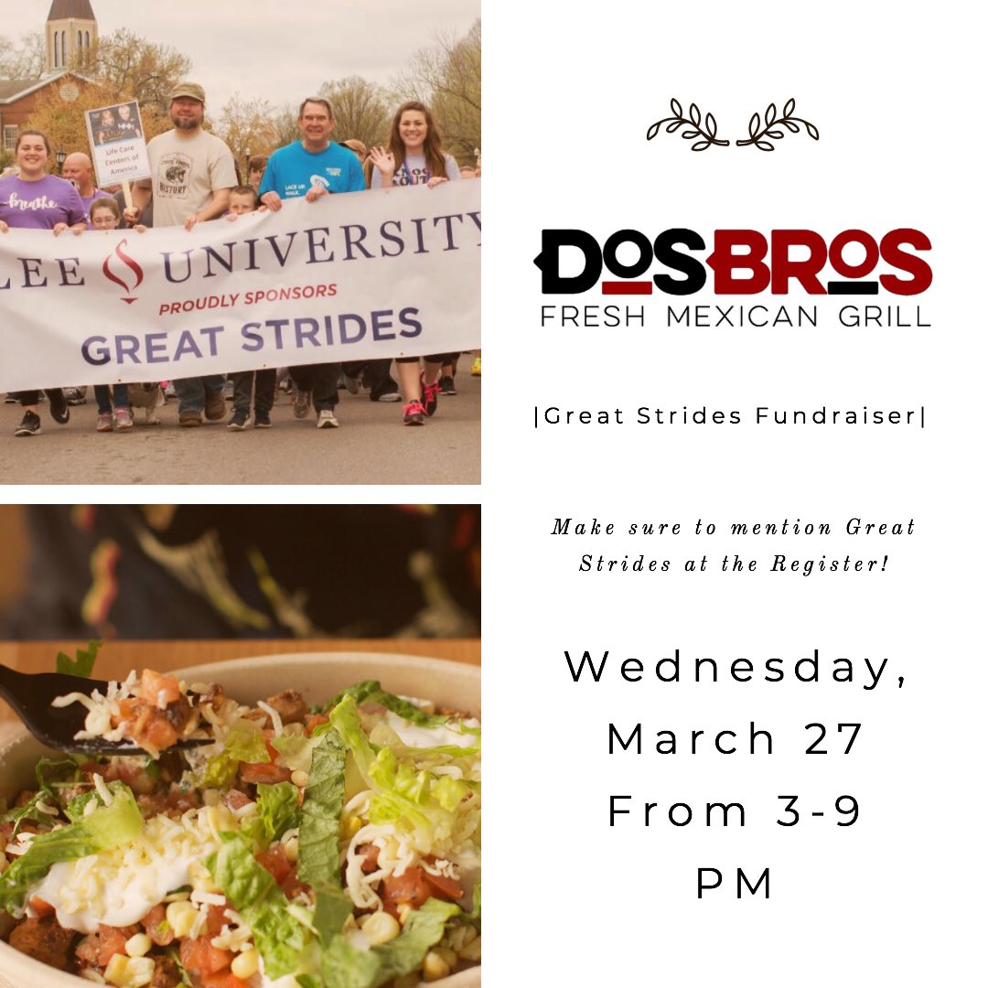 Support Great Strides today at Dos Bros🌮🌯