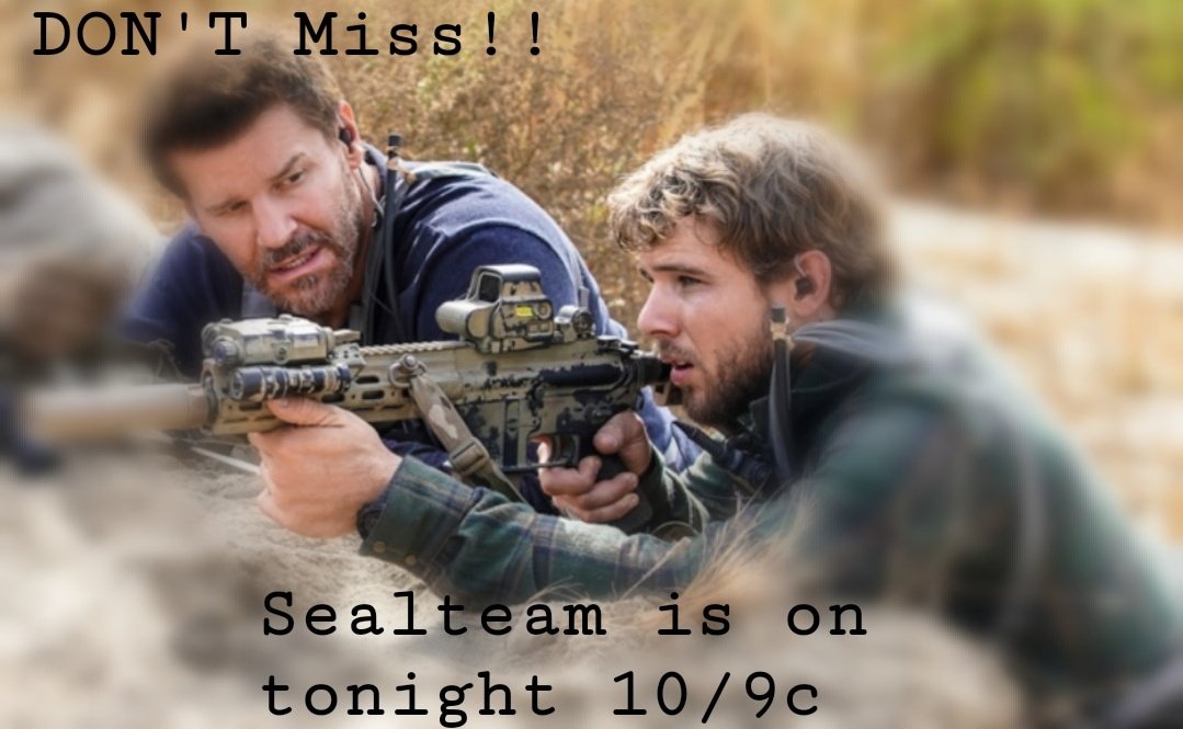 KerstinBeinlich's tweet photo. #SEALTeam #Wednesday can't wait for Tonight's @SEALTeamCBS @SEALTeamWriters  @David_Boreanaz #CrackerChallenge  @AjohnBuckley @maxthieriot @NeilBrownJr @ToniTrucks @justinmelnick @TylerAresGrey @JuddLormand https://t.co/AZwEsWJQnZ