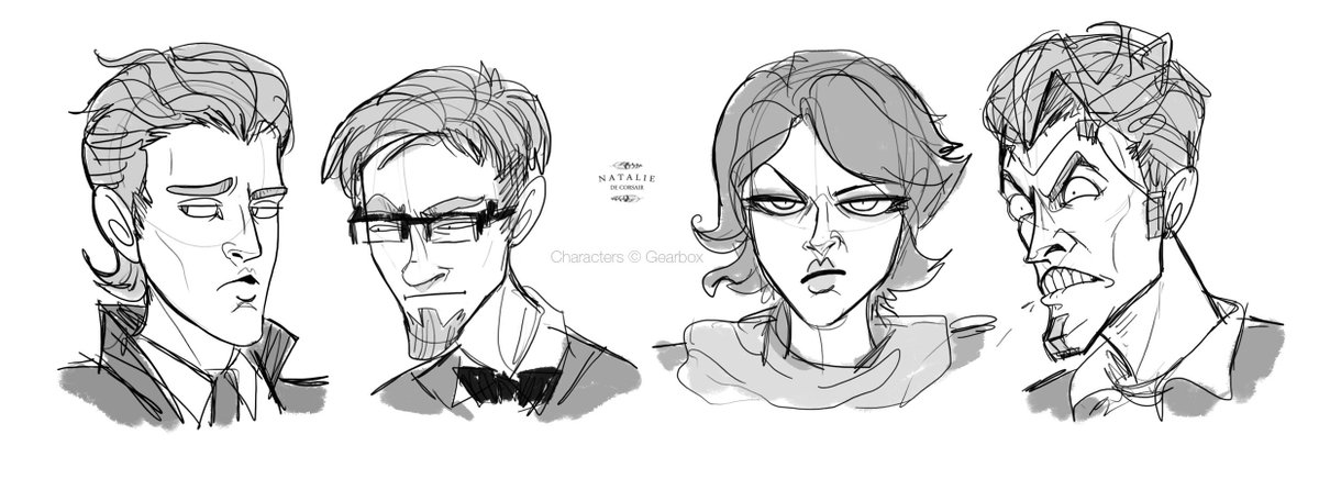 I also love #TfTBL, so once upon a time I: 
- Drew Rhys, Handsome Jack and Vaughn as 19 century fellas 
- Drew some silly expressions for Rhys, Vaughn, Athena and Handsome Jack 
- Adjusted Vaughn's pants
- Drew Vaughn (ye, I like him)
And lots more 