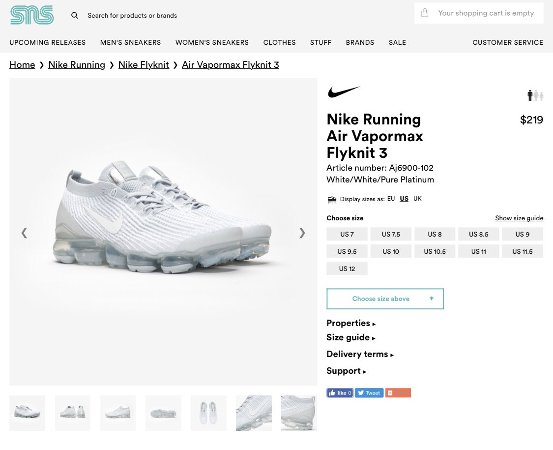 nike vapormax 219 sizing