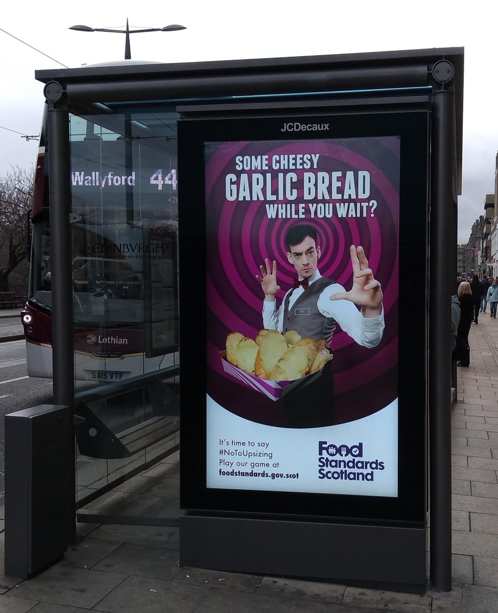 BDA_Dietitians's tweet photo. We were pleased to see @FSScot #NoToUpsizing campaign when out in Edinburgh yesterday! Do you order more food than you intended to? It's good business for retailers and restaurants but not so good for us, or our pockets: https://t.co/IpdE1MSgg3 https://t.co/PAwYpLS8OD