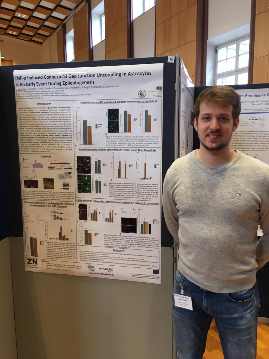 EUGliaPhD's tweet photo. Our young international #EUGliaPhD scientists Alberto Pauletti, Lukas Henning and Till Zimmer present their work at the 5th International Bonn Brain3 Meeting. A great opportunity to show their work at a distinguished #neuroscience conference. 
#brain #research #phD @MSCActions https://t.co/Nvd8Cd4jDT