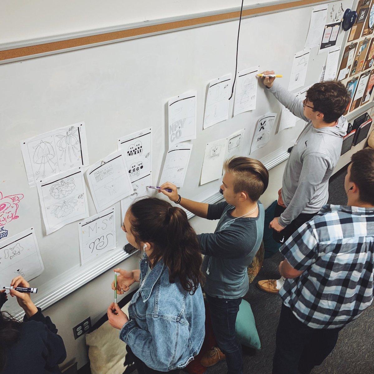 Working on logo design in Graphic Design! Final revisions are up! Learning how to give constructive criticism. <a href="/HumbleISD_KHS/">Kingwood High School</a> <a href="/KWMustangDesign/">Mustang Designs Print Shop</a> <a href="/KingwoodCTE/">Kingwood High CTE</a> #graphicdesign #graphics #logos #typography #iamhumble #kingwoodhigh #design