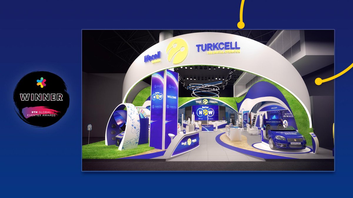 Turkcell's tweet image. #MWC18'de #senyapdiye geliştirdiğimiz yerli ve milli teknolojilerimizi sergilediğimiz stantlarımızla, bu yıl 9.'su düzenlenen Global Eventex Awards kapsamında en iyi stant ödülünü aldık! 💛