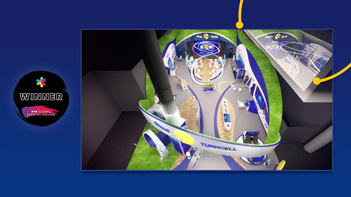 Turkcell's tweet image. #MWC18'de #senyapdiye geliştirdiğimiz yerli ve milli teknolojilerimizi sergilediğimiz stantlarımızla, bu yıl 9.'su düzenlenen Global Eventex Awards kapsamında en iyi stant ödülünü aldık! 💛
