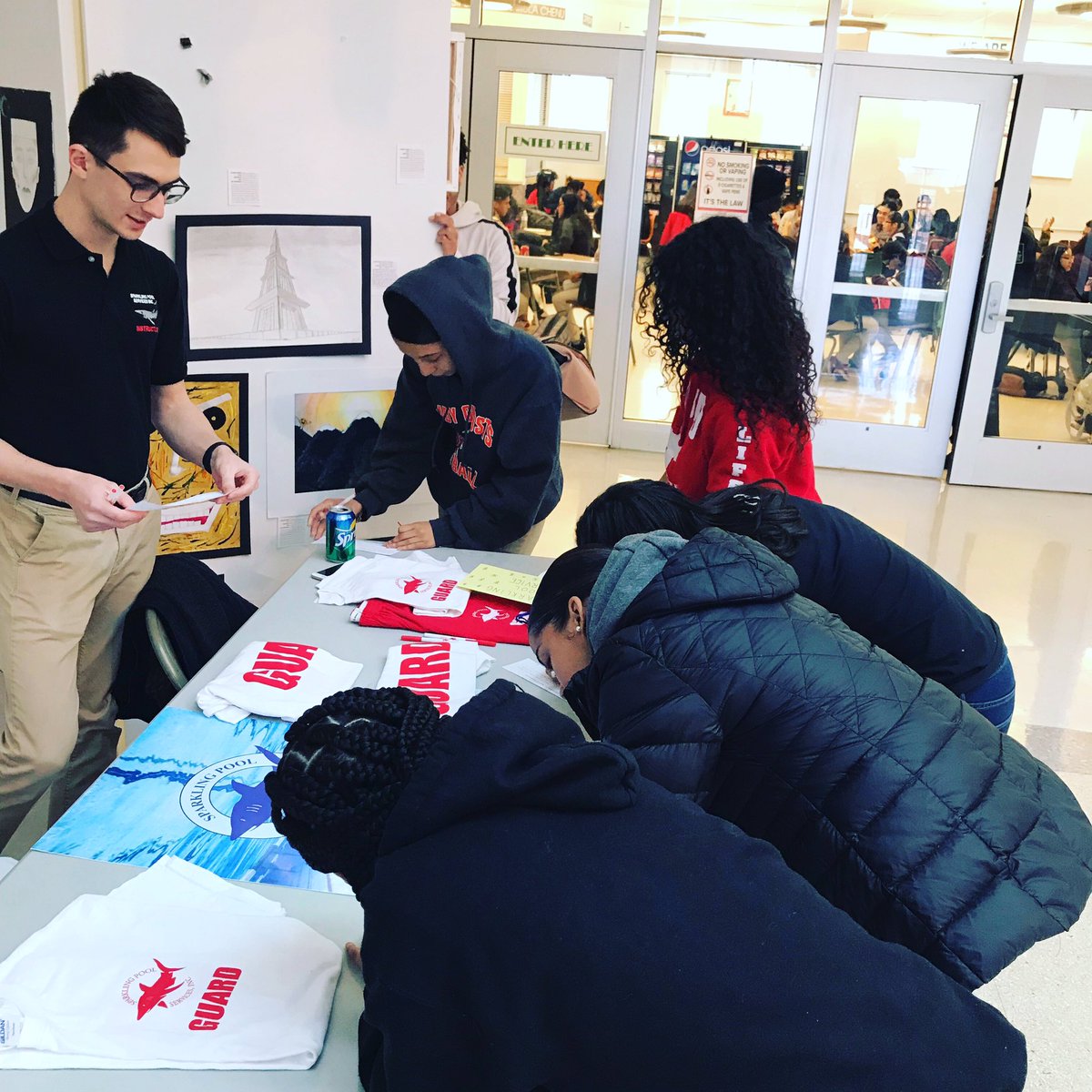 Making waves at International HS today! #sharknation #hiring #lifeguards