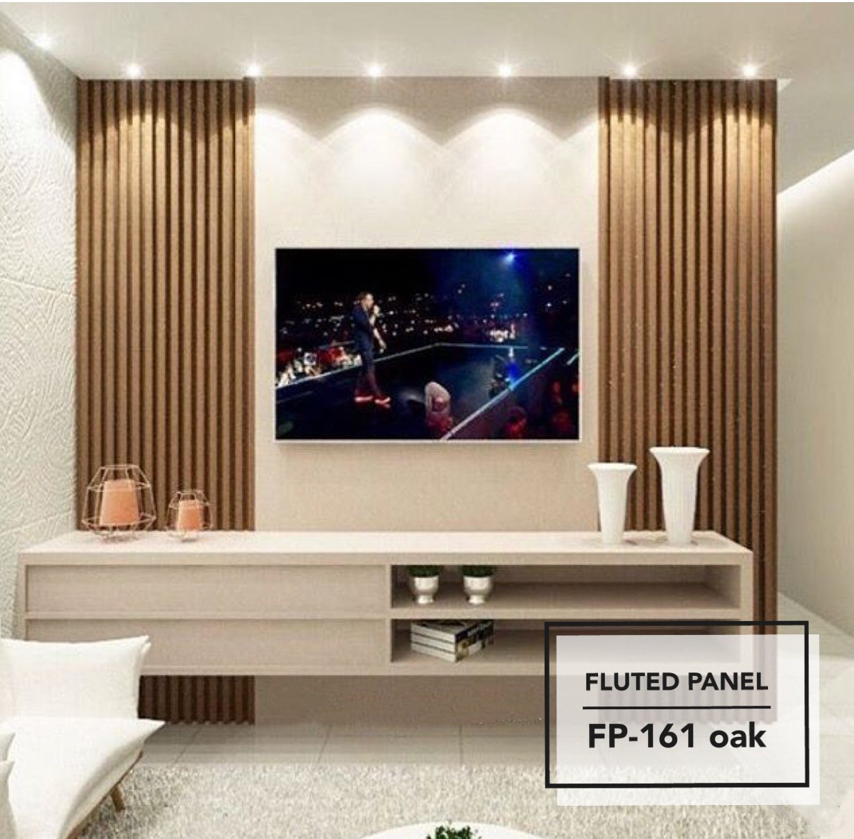 Fluted panel 2024 tv unit