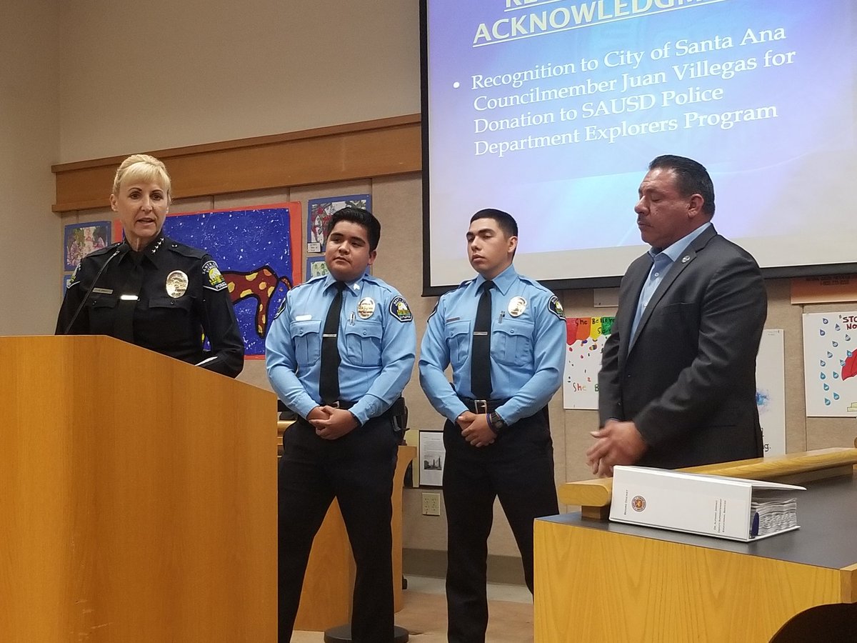 OCFADivision6's tweet photo. Congratulations to Mayor ProTem &amp; OCFA Board of Director Juan Villegas. He was recognized last night by SAUSD for he contribution and dedication to the Explorer Program!! 
#Explorers @SantaAnaUSD #ocfadiv6 #CityofSantaAna https://t.co/TALuFUKDy5