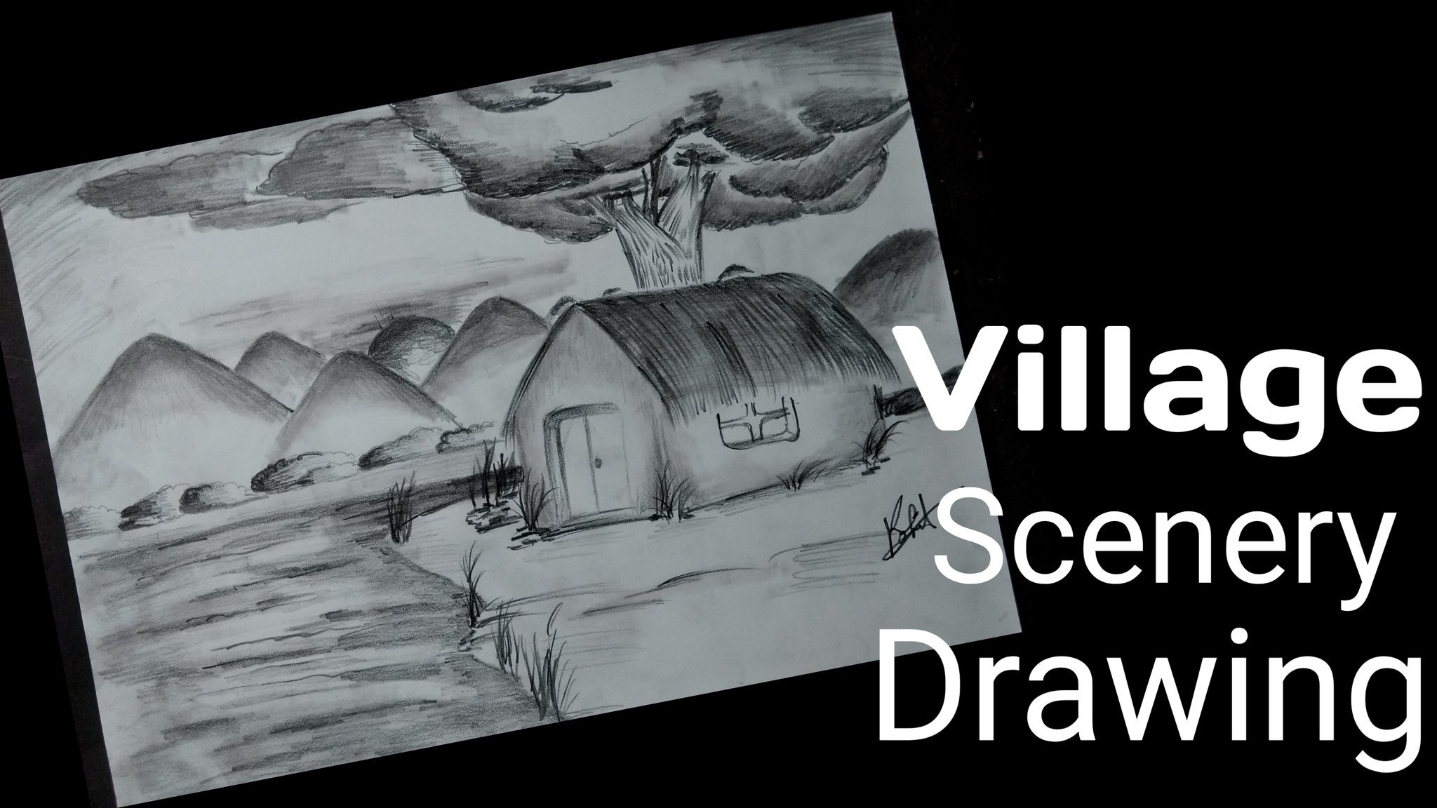 Draw a Pictures Village Scenery with Nature | Step-by-Step Tutorial | How  to draw landscape - YouTube