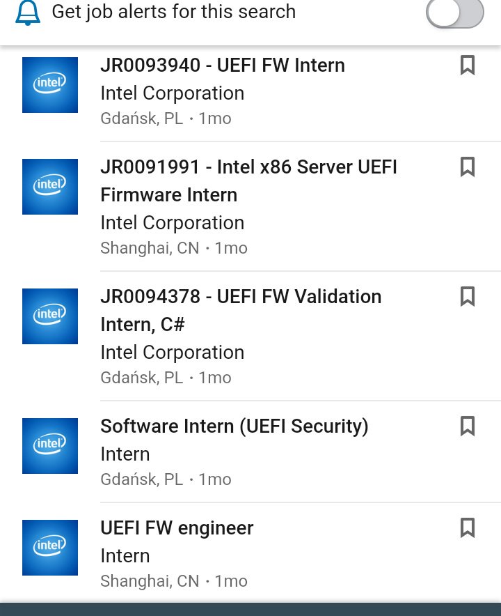 fcassia's tweet image. #UEFISUCKS plot thickens... Lots of #UEFI related open positions at #chipzilla....
cc/@lproven