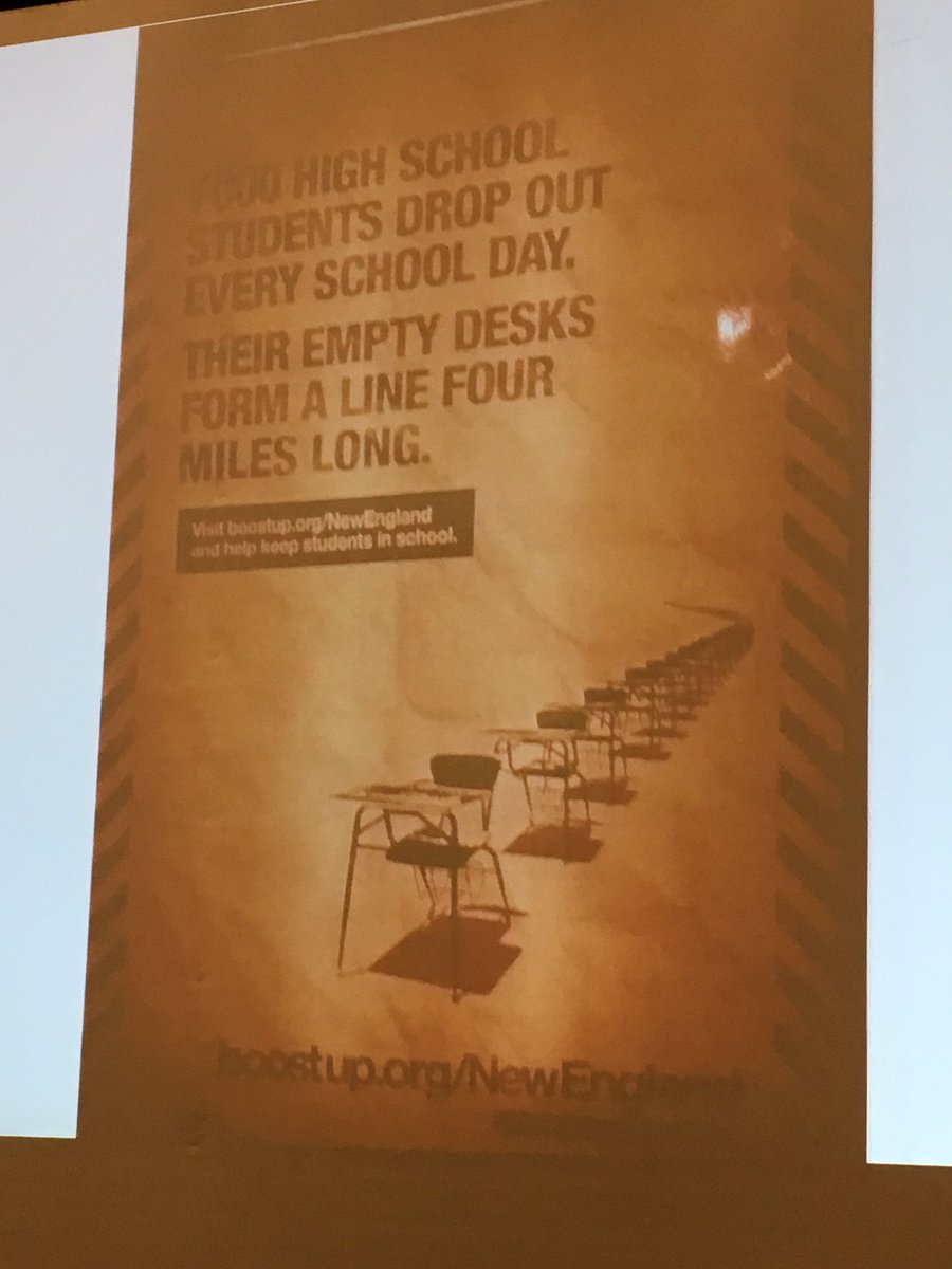 ctserc's tweet photo. For whom might this outdoor ad campaign be effective? For whom might it have the opposite effect?
Courtesy @Todd_Rogers_, presenting today at the Connecticut Student Attendance Symposium (#AttendTodayCT) #StayInSchool #HighSchoolDropouts https://t.co/iXqdKU4gwX