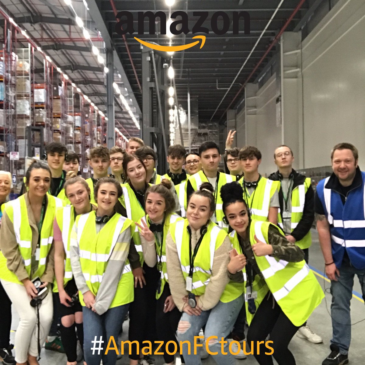 AdamAsquith1's tweet photo. morning tour finished.......we invited @ncdoncaster for a tour. Business studies students currently doing a topic on Continuous improvement, which we love at @AmazonUK Doncaster #GEMBA #doncasterisgreat #barnsleyisbrill #Sheffieldissuper #educationiskey https://t.co/R6EHB169QL