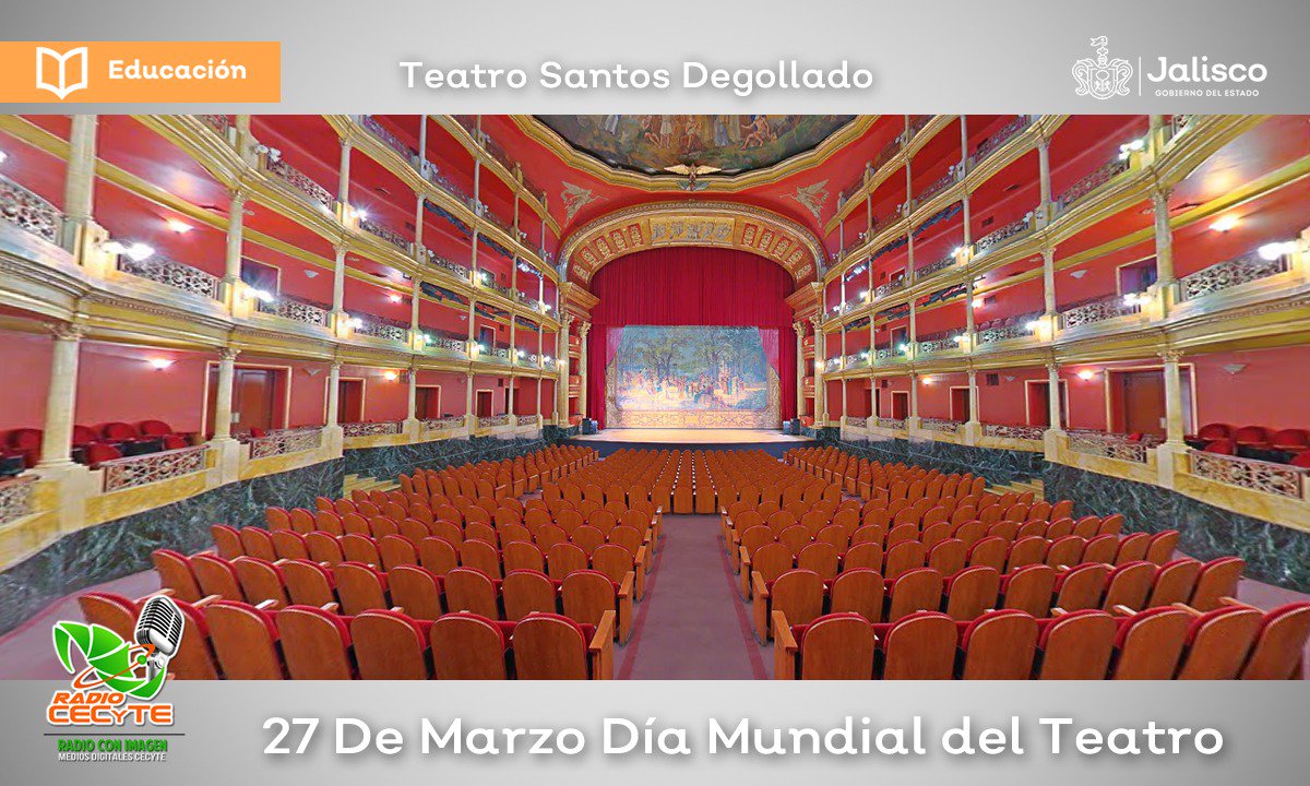 RCecyte's tweet photo. El 27 de marzo se celebra el Día Mundial del Teatro. 
te invitamos a conocer virtualmente El Teatro Santos Degollado es un edificio de mediados del siglo XIX que se un de los grandes icono de jalisco y se encuentra aquí en guadalajara.
https://t.co/I0p9jOgjw8 https://t.co/7IkZgwBmKI