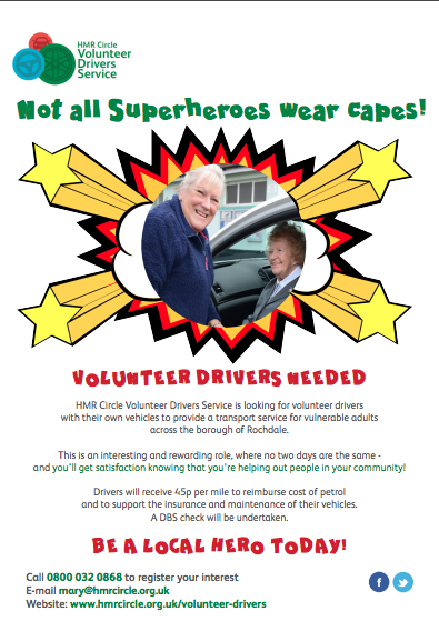 HMRCircleCIC's tweet photo. Not All Superheroes Wear Capes!

We are looking to expand and develop the HMR Circle Volunteer Driver Service and to do that we need more local heroes to come forward and become Volunteer Drivers!
Will you be a local hero?
Get in touch today and make a huge difference https://t.co/5nVVZSUGJH