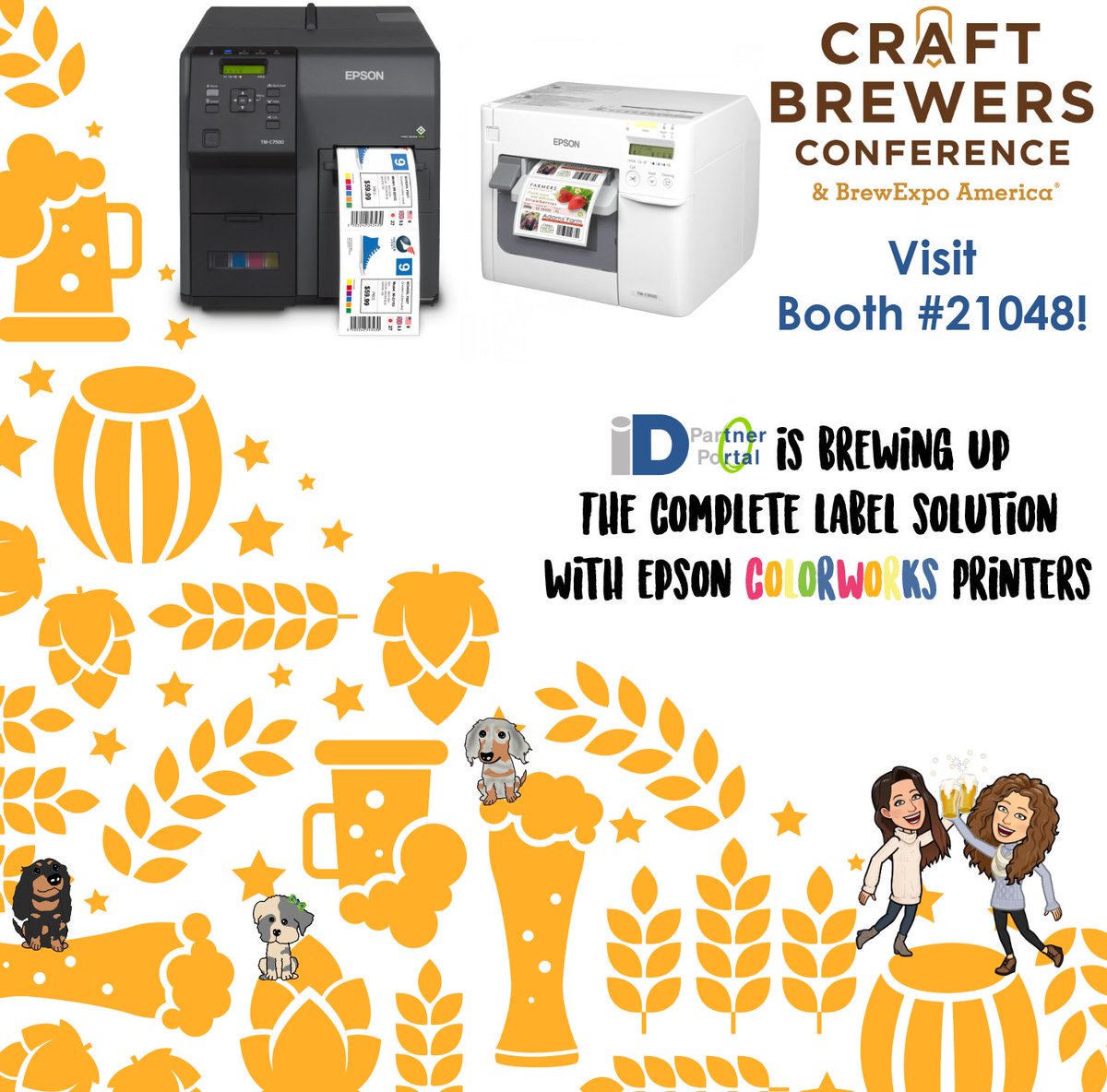 iDProductsCT's tweet photo. Will you be in #Denver April 9-11th for the Brewers Association #BrewExpo2019 ?? iD Partner Portal will be! π We are so excited to exhibit with our partner @EpsonAmerica to 'brew' the complete #label solution! πΊππ¨ Visit us at booth #21048! #Epson #ColorWorksWednesday https://t.co/LSKPIzC4nR