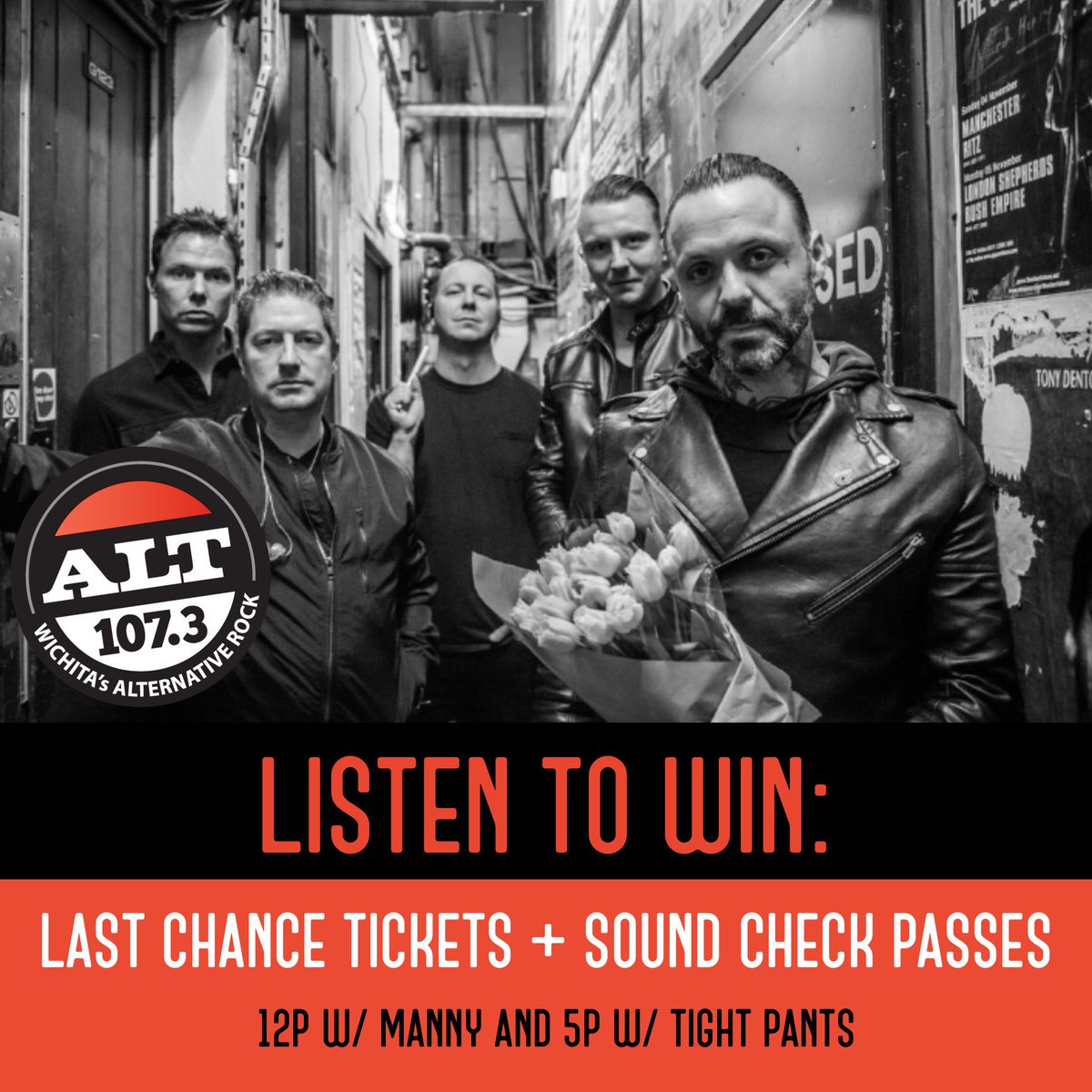 Alt1073Wichita's tweet photo. Another pair of @blueoctober tickets and sound check passes for you after 5p w/ @djTightPants! The show is THIS SUNDAY @TheCotillion #ALTforWichita ๐ป https://t.co/nEWwg6L6gj