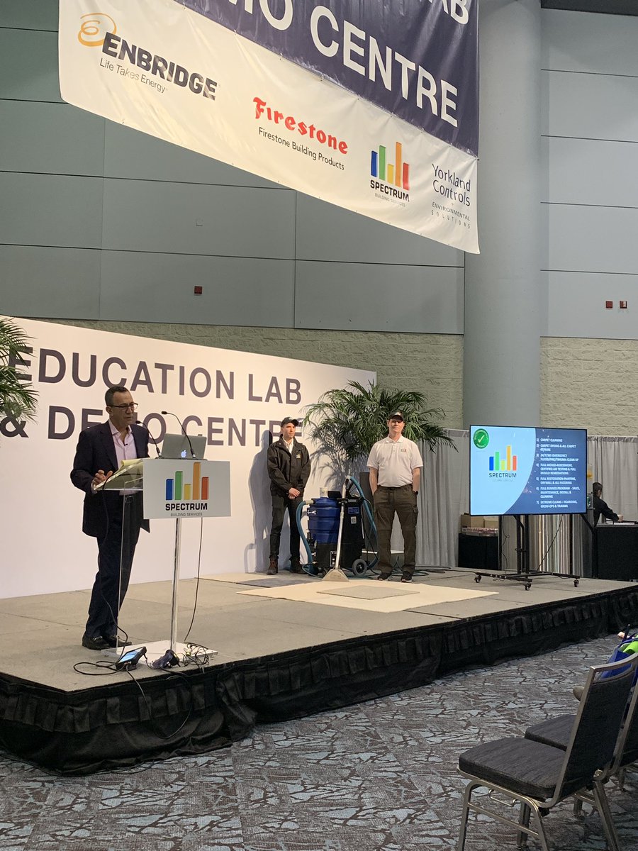 SpringfestTO's tweet photo. Right now on our demo stage at #PMSpringfest19, @SpectrumCleans is showing you how they clean your carpets in an environmentally responsible way! Join us, beside Aisle 900 on the show floor! https://t.co/O99Aa9ZbcB