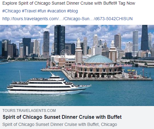 TravelAgentscom's tweet photo. Explore Spirit of Chicago Sunset Dinner Cruise with Buffet!! Tag Now

#Chicago #Travel #fun #vacation #blog

https://t.co/GjJWzoADUX https://t.co/f4xtdCk1Pq
