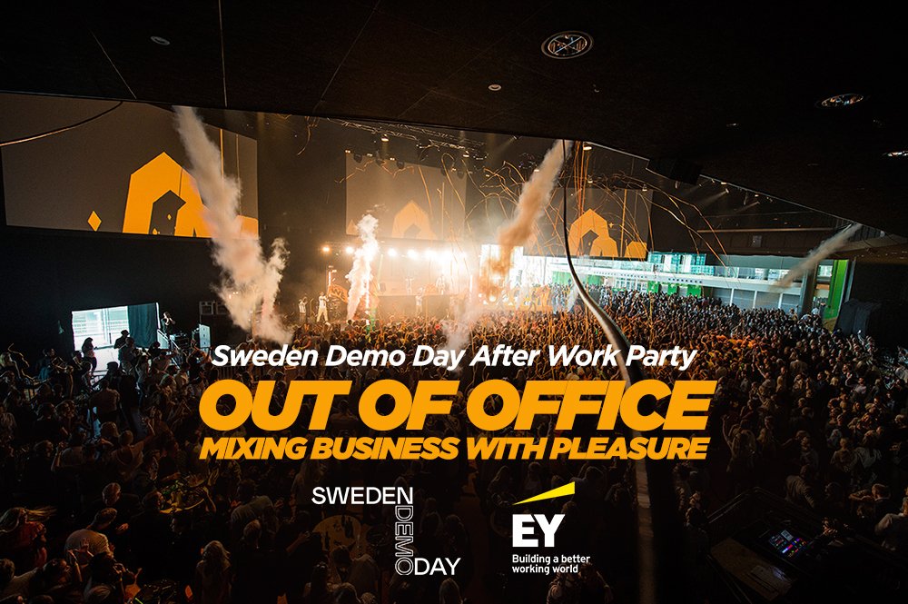 SweDemoDay's tweet photo. After ringing the Nasdaq bell at 17.30 Out of Office takes over to mix business with pleasure when they turn @Stockholmsmassan into an epic nightclub. Sign up for the free after work party at https://t.co/aihTxBkZcK now! The party is sponsored by @eynews and @nasdaq #oooaw https://t.co/6g0peXDaYA